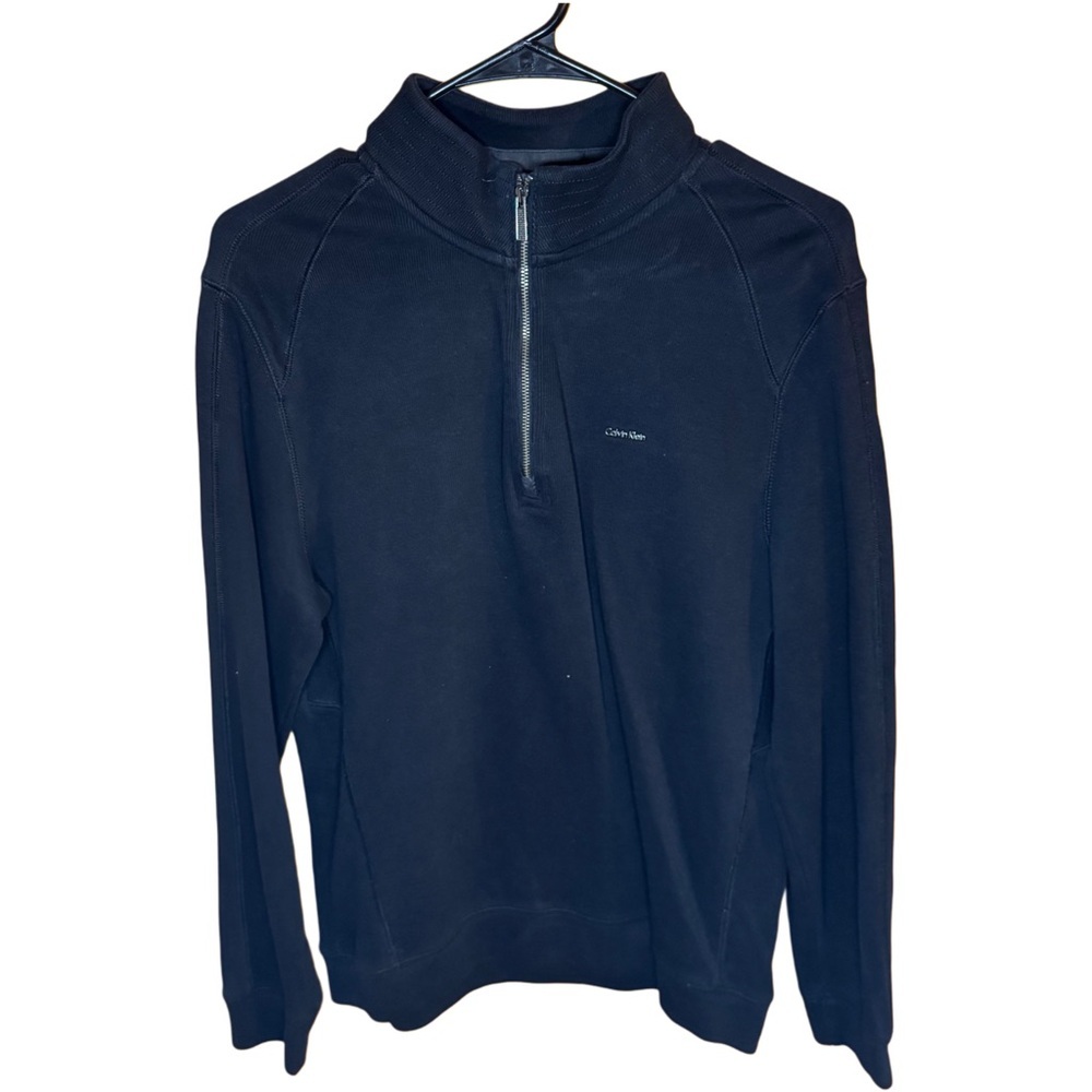 Calvin Klein Men's Black Half-Zip Pullover Sweater - Picture 5 of 8
